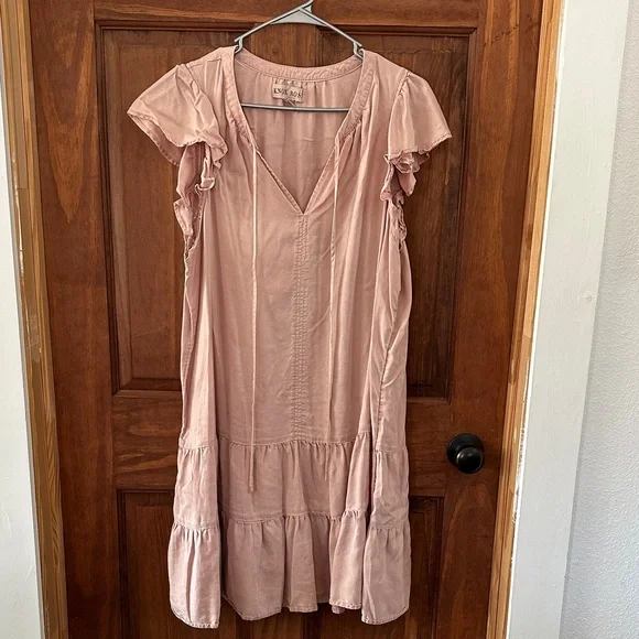 Pink Tiered V-Neck Dress - Picture 1 of 3